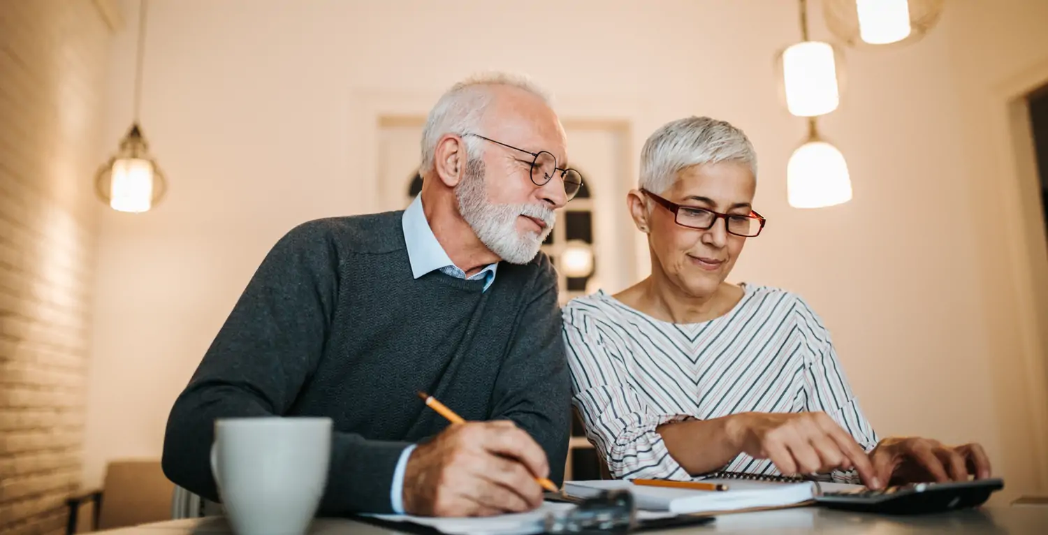 older couple planning